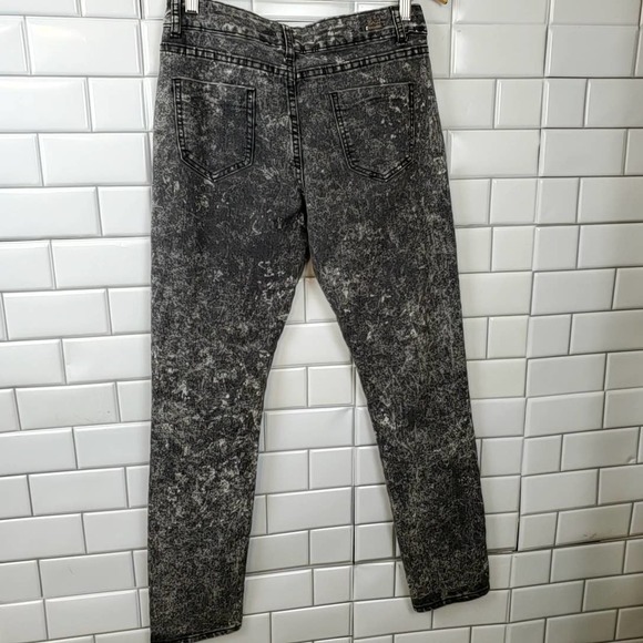 ROMA STUDIO | GINGHAM CHECKERED PATCHWORK BLACK WASHED DENIM JEANS SIZE MEDIUM - Picture 7 of 15